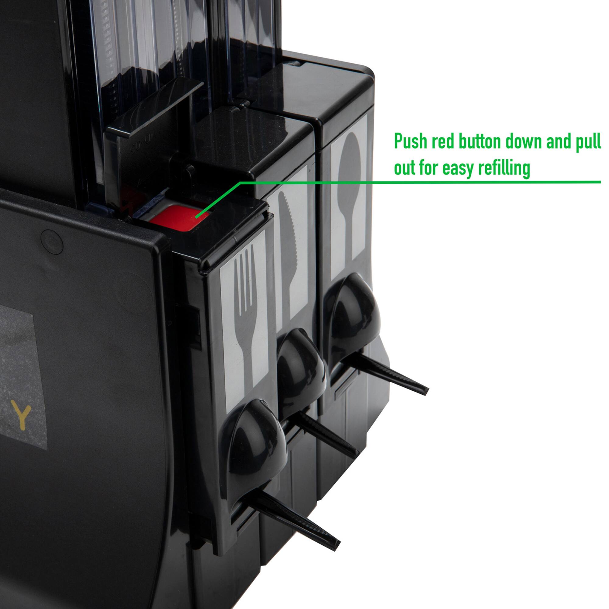 Mind Reader Black Refillable Utensil Dispenser